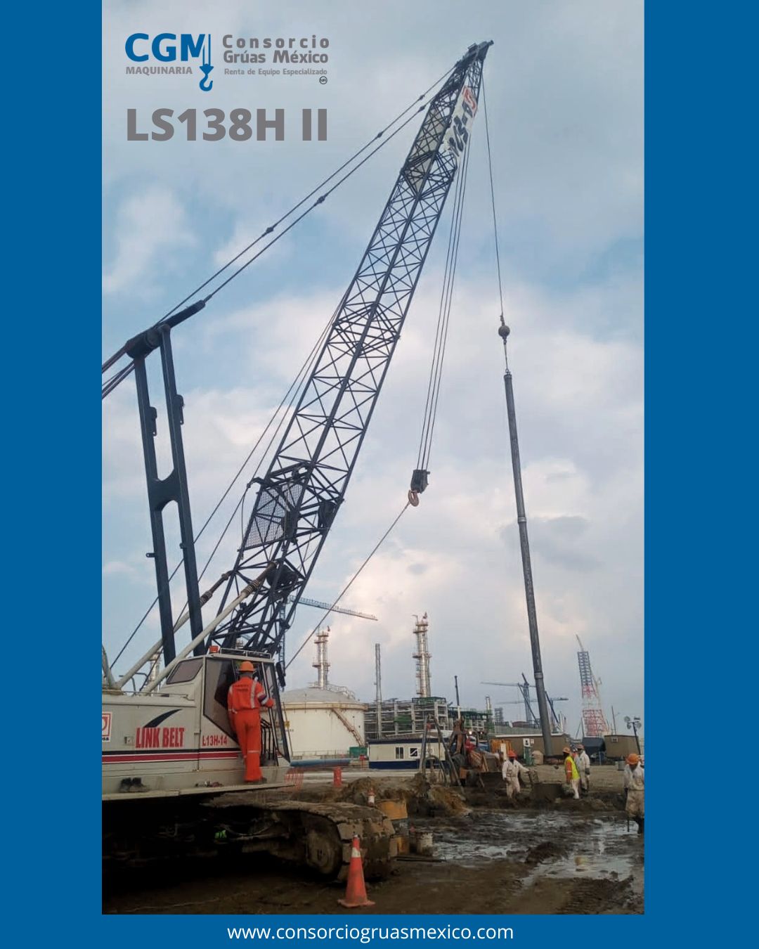 Grúa Estructural Hidráulica Sobre Orugas LINKBELT 138H / Crawler crane LINKBELT LS 138H