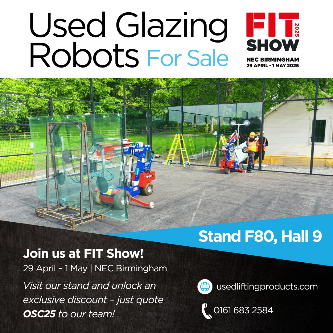 Used Lifting Products at FIT Show 2025 - Exclusive Show Offer on Used Oscar Glazing Robots