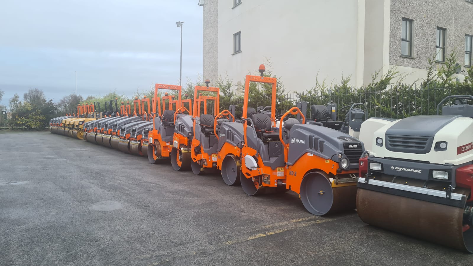 Lines of Ex Rental Rollers ready at the loading ramp... heading to customers overseas
