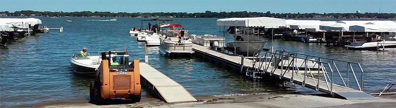 Clear Lake Boats marina on a busy summer day