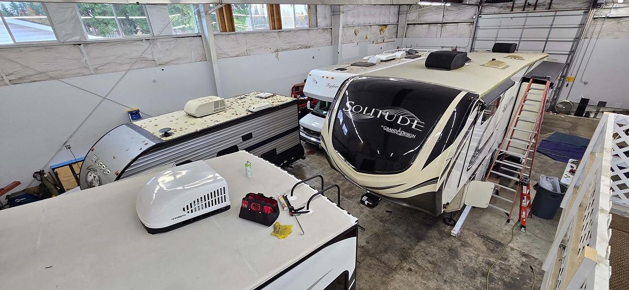 RV service bay at Coumbs RV Center Olympia WA