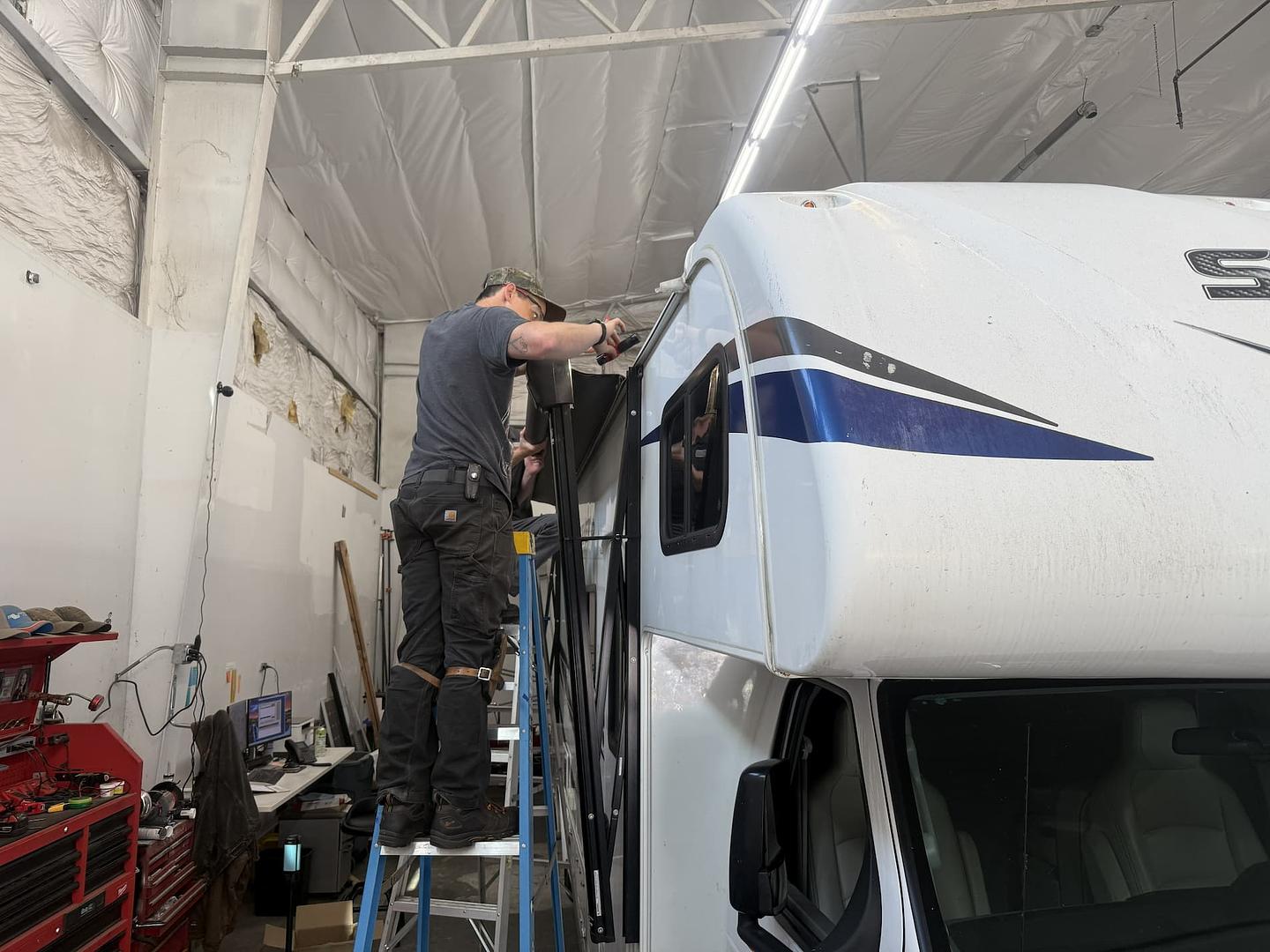 Johnny inspecting RV