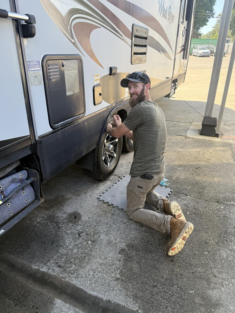 Kyle washing RV