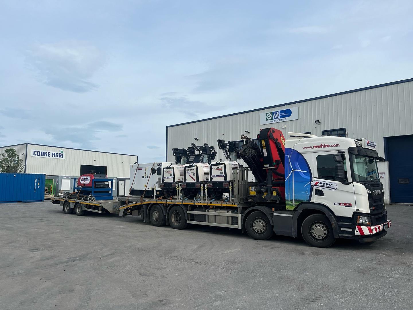 Lighting towers heading onto a rental job! Plus a 6" pump & hoses sold! Heading to a customer in Co Kerry