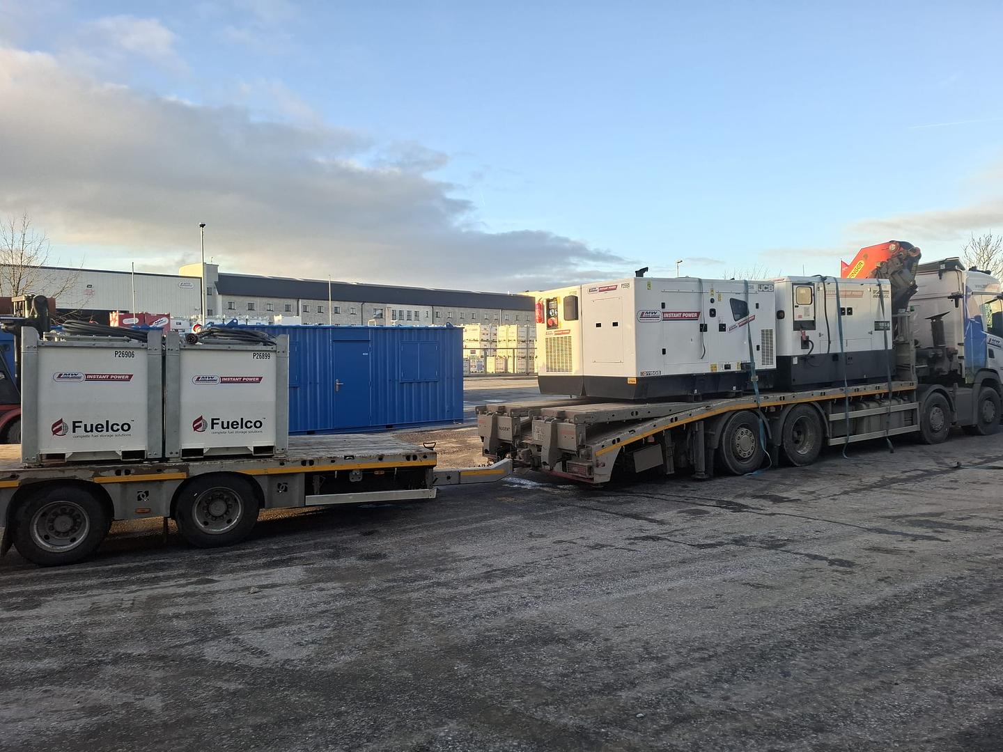 Load of Generators & fuel tanks heading to a last minute grid outage