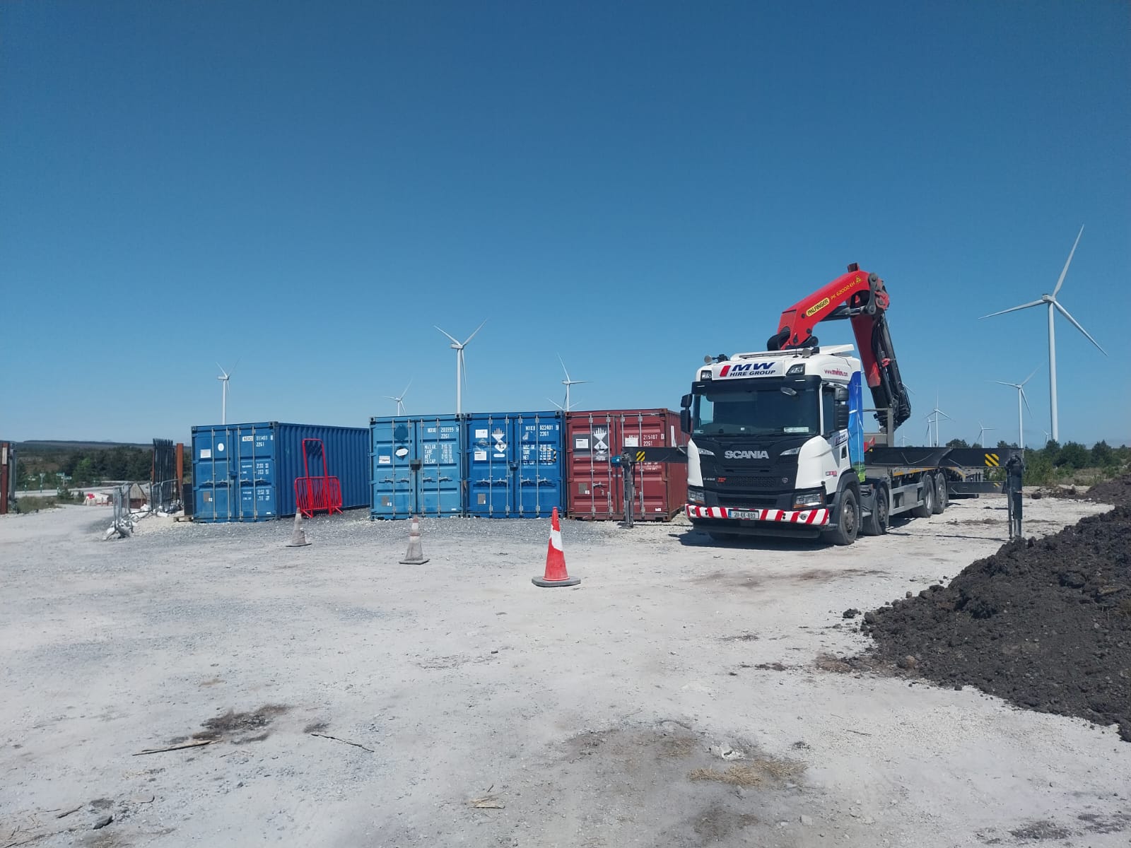 Compound set up on a windfarm in Mayo 