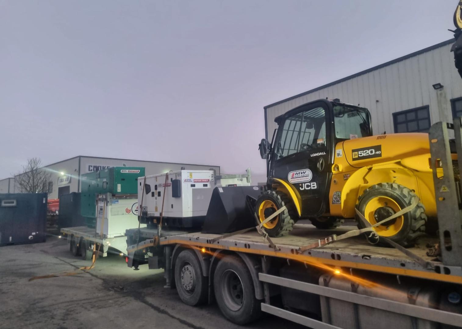 Low hours JCB 4 meter Teleporter , 220 kva Cummins plus some other bits sold - heading away