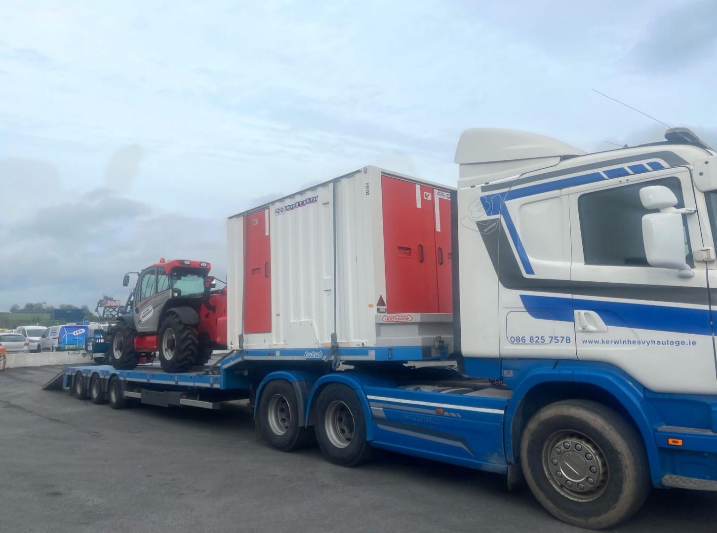Manitou 1440 & a welfare unit heading to a rental project