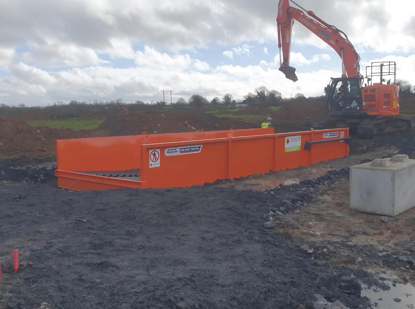 One of our Drive through Bath being positioned on site .