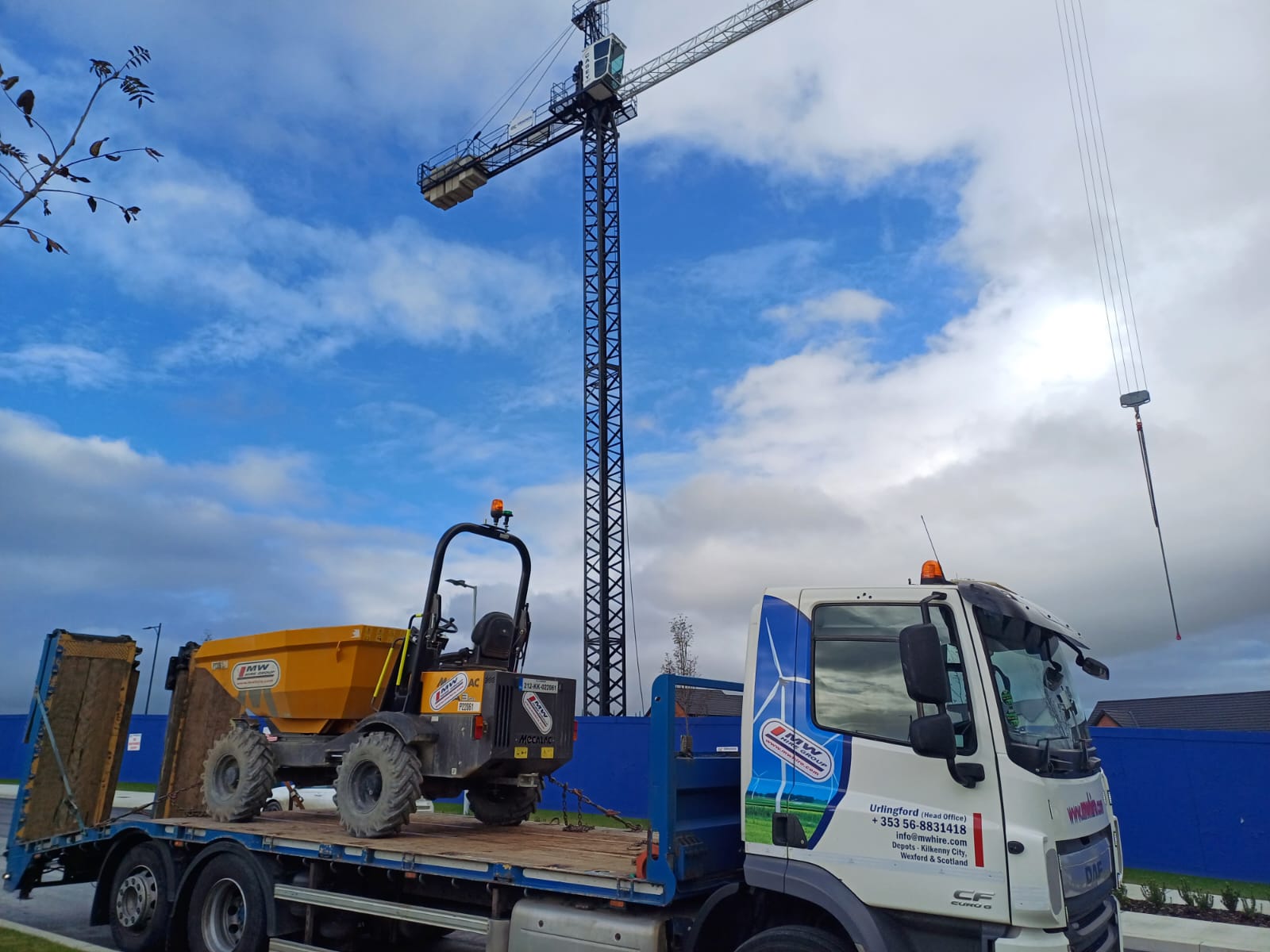Dumper being delivered to site from our Kilkenny City depot