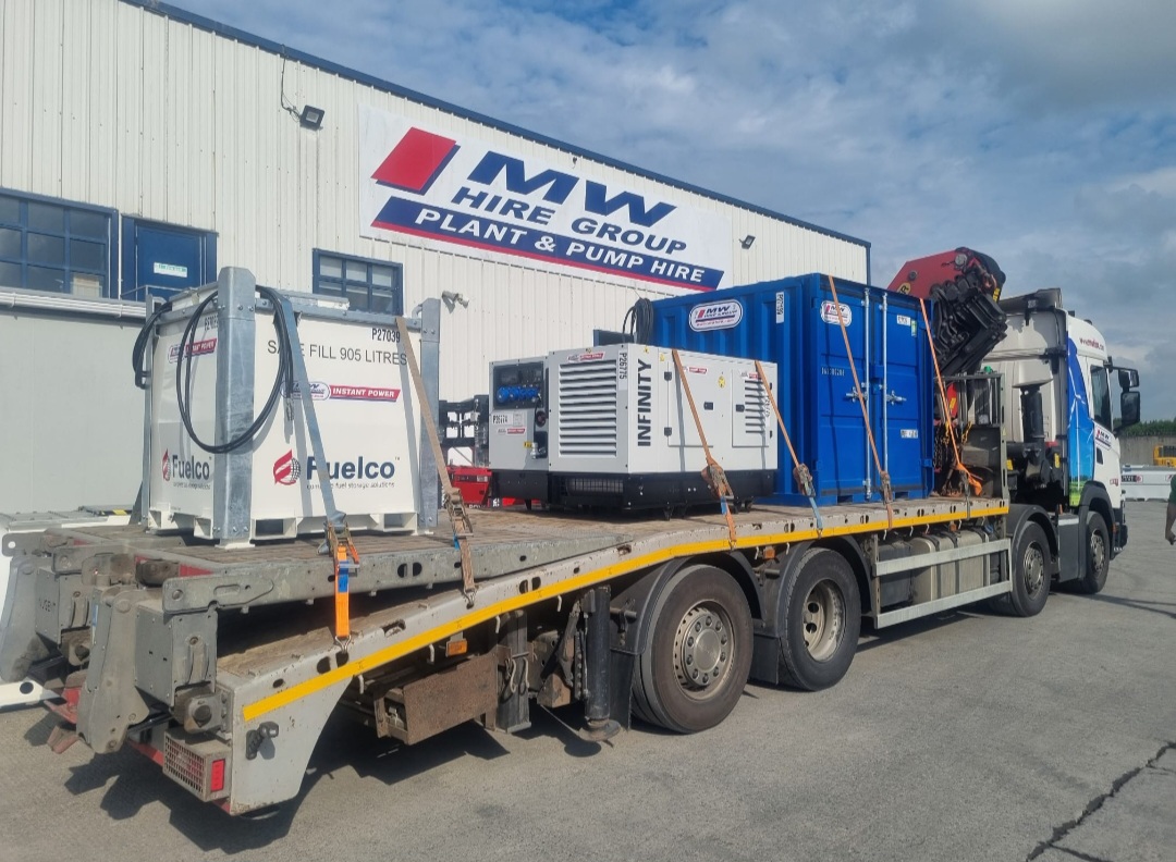 20 KVA Generators, Fuel Tank and lock up delivered to rental job ex Urlingford