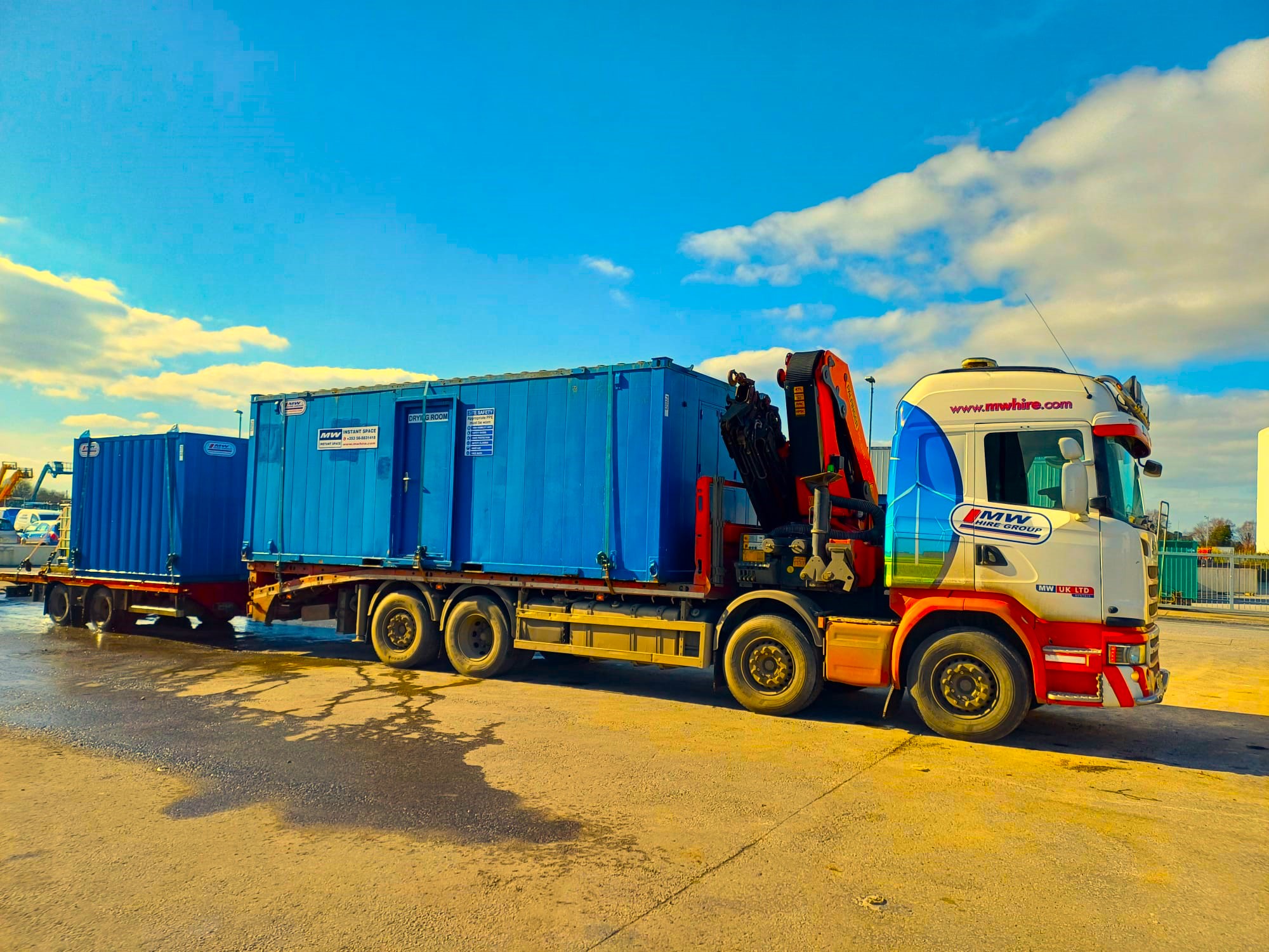 Drying Room and office being loaded to head to a site in Wexford 