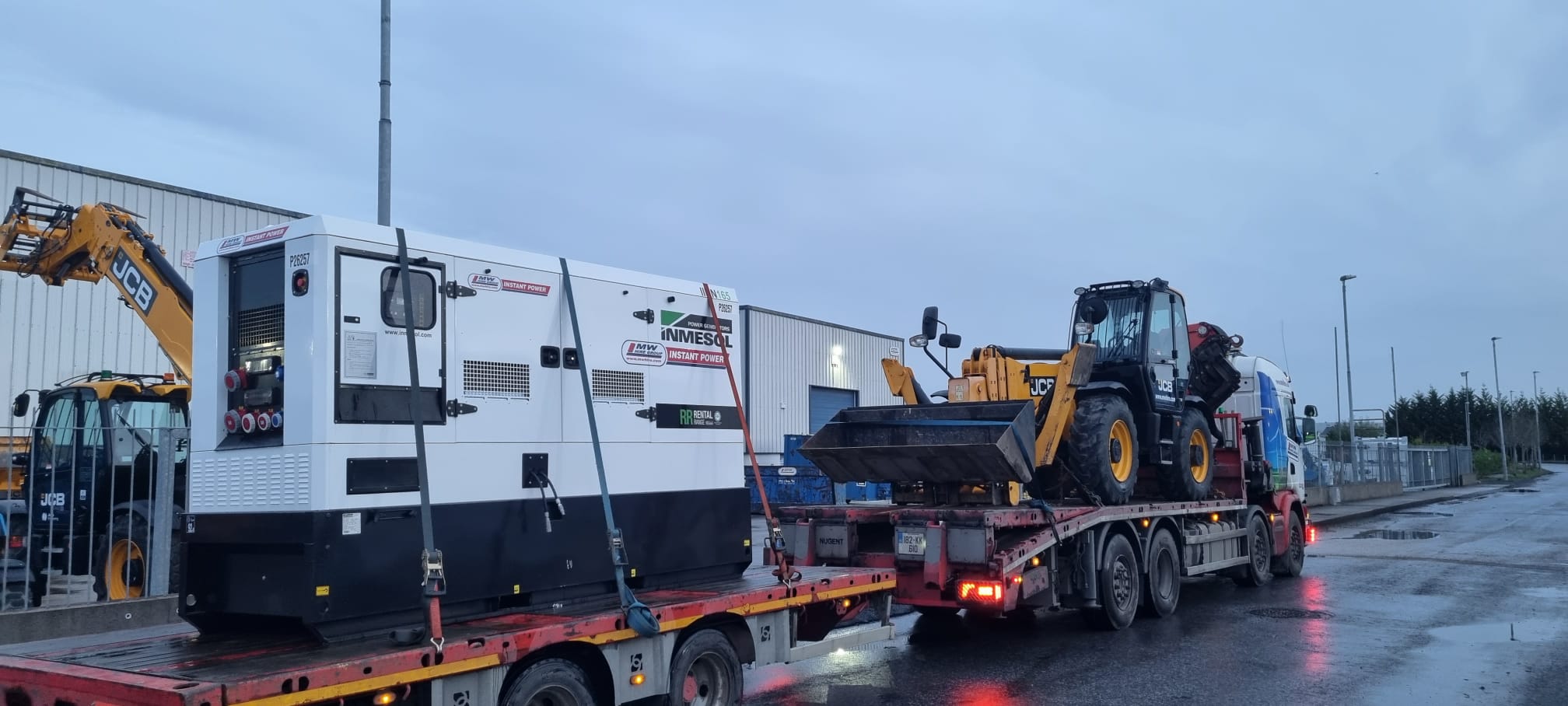 Inmesol 165 KVA Rental spec Generator & 14 meter JCB heading out on hire