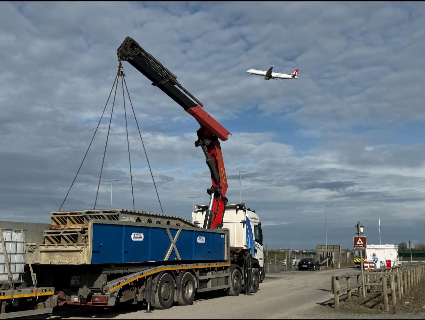 Flying delivery! Adjustable Drive thru bath delivered!