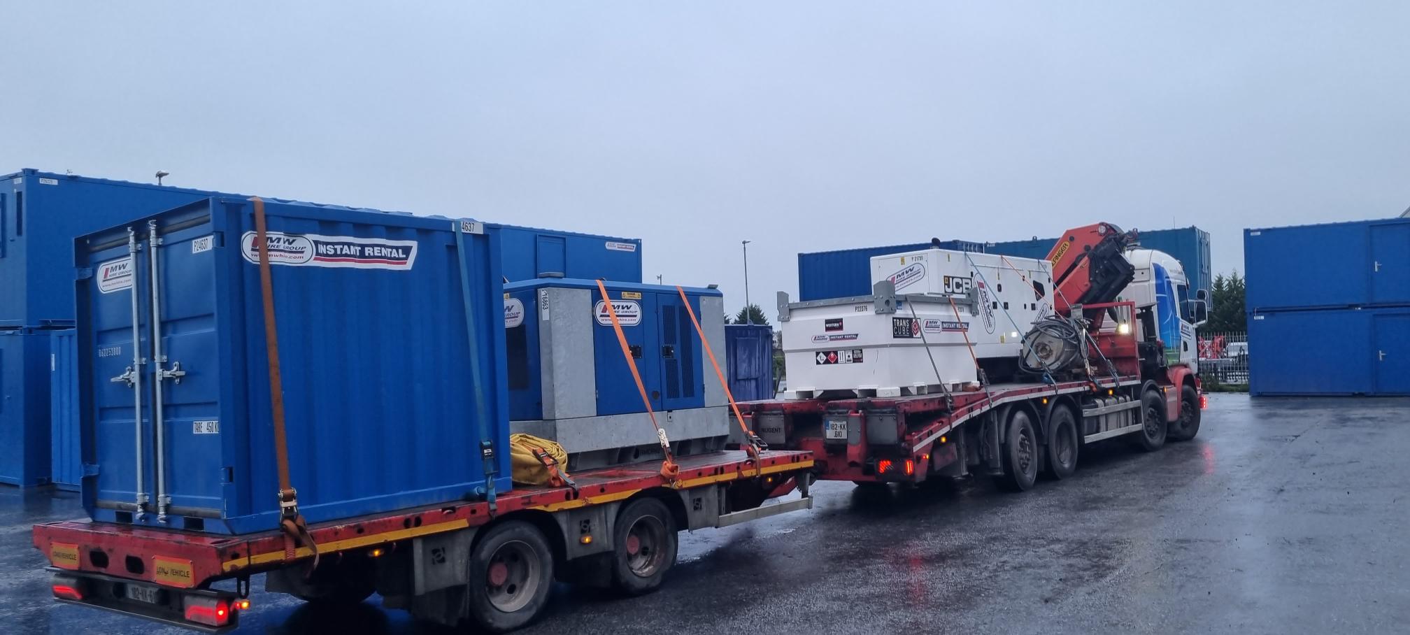 220 KVA JCB Generator ,Western tank, 6” Pump 90 KW Pump & VSD heading to a rental project in Cork 