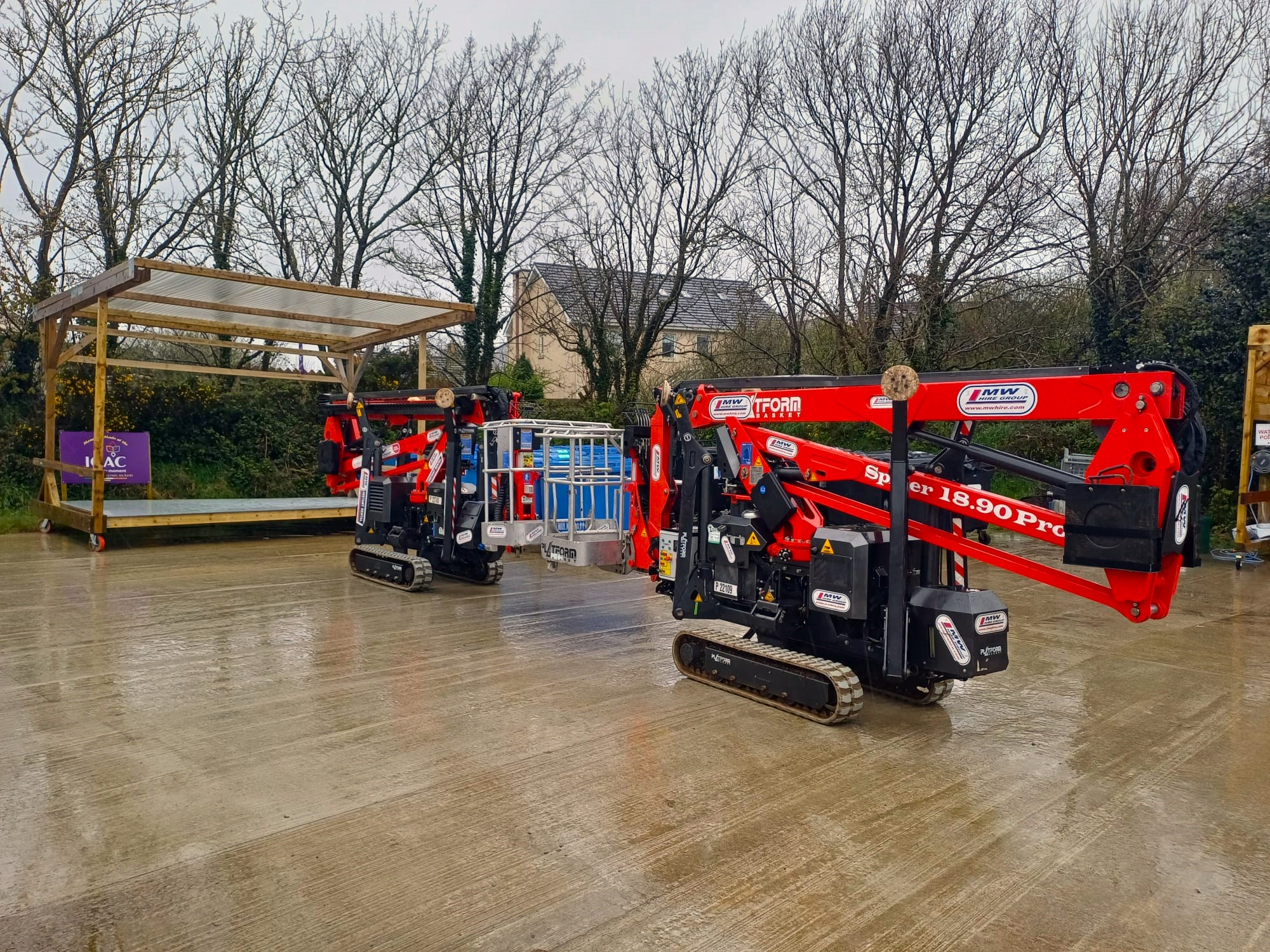 Spider lifts unloaded and ready for hire