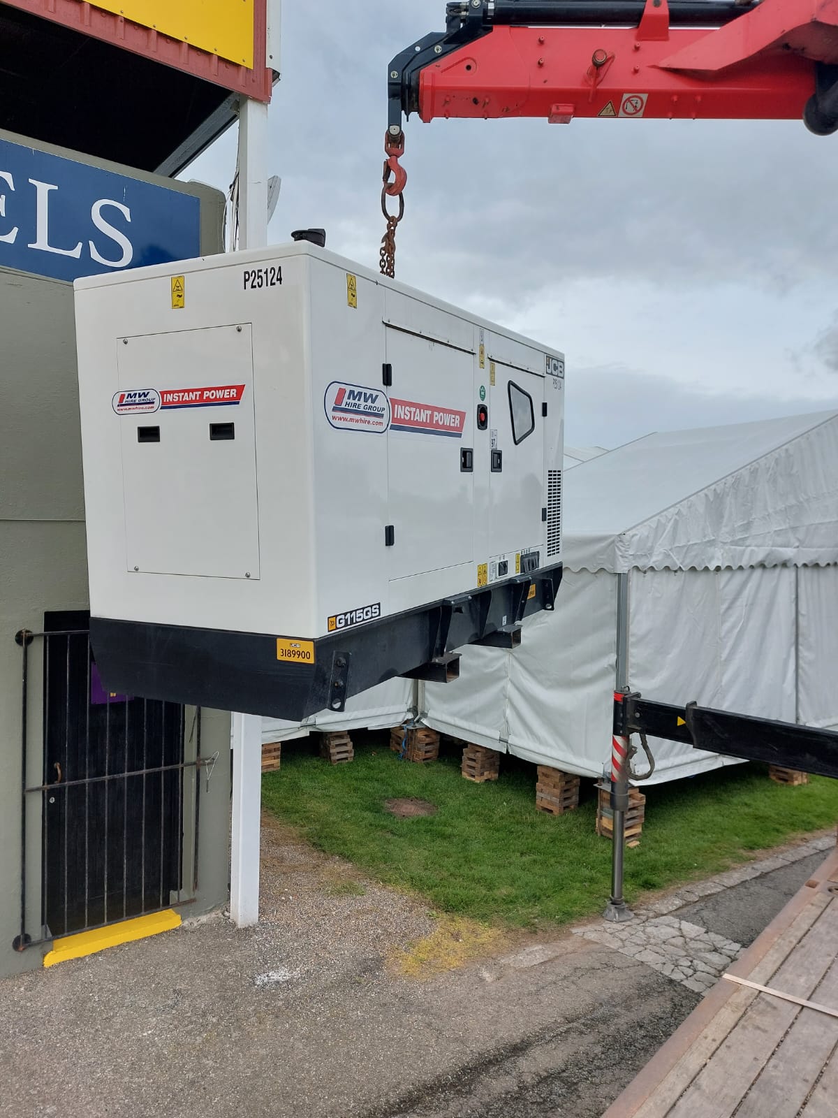 JCB generator delivered and unloaded with a hiab from our Wexford depot
