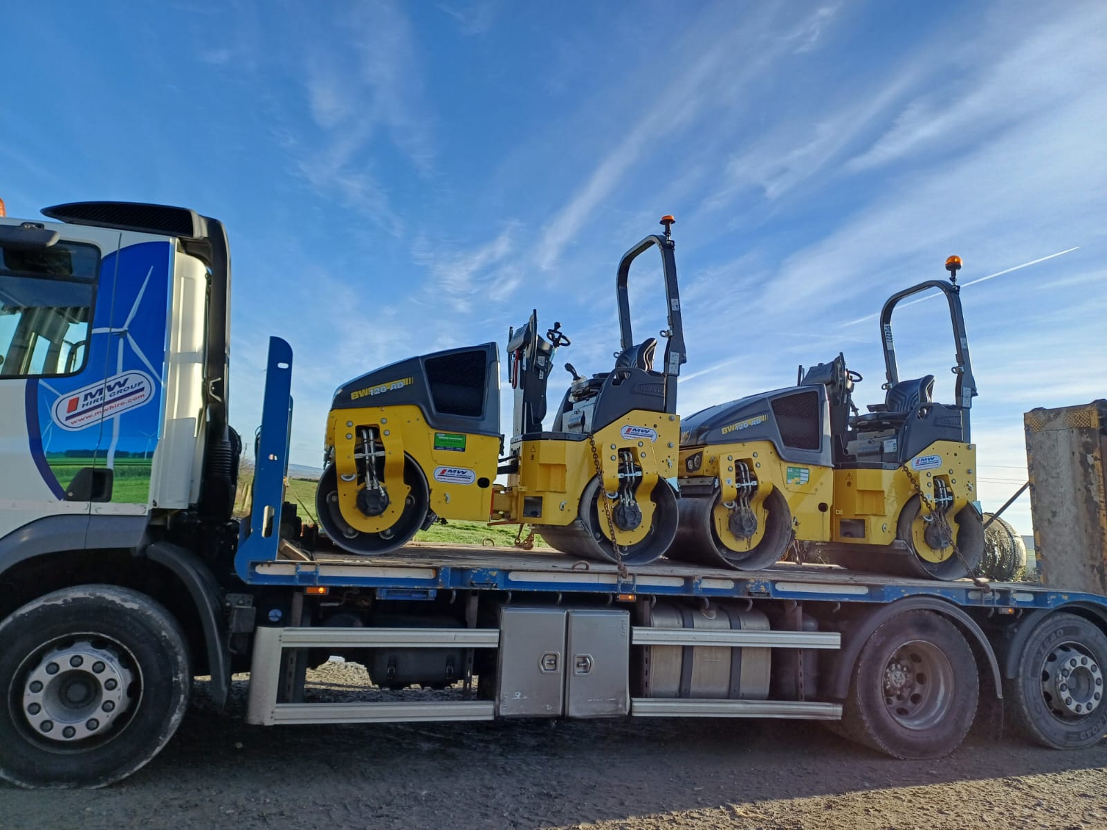2x Bomag 120 rollers being delivered to site from our Kilkenny depot 