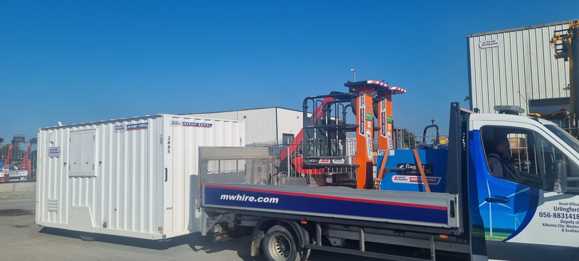 Welfare unit , 6 kva Gensets and some Eco Lifts heading out on Hire 