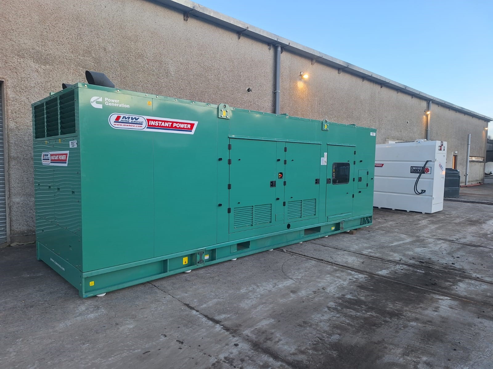 Cummins C1100D5 Generator and Western 5300L Fuel Tank installed at Recycling Plant in Co. Tipperary