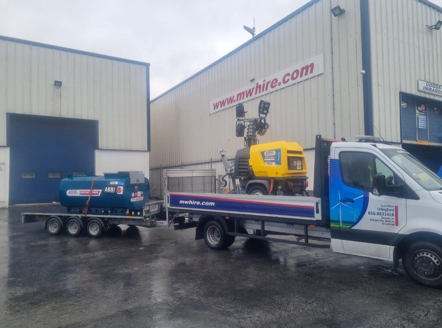 Atlas copoc lighting tower & a new Western  Global 2000 litre fuel tank Sold. Heading for Co Cork