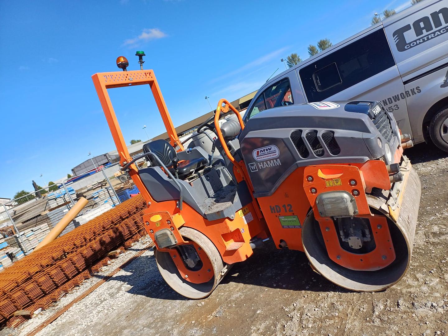 HAMM HD12 Rolller delivered for rental job! 