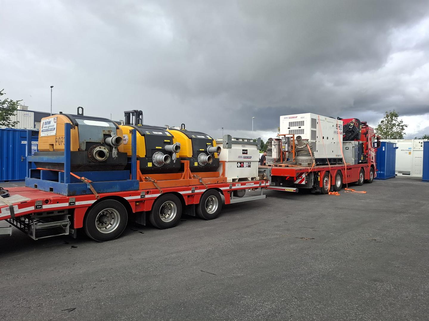 Huge Pumping Project - SPP 8" Pumps.... 54 KW Submersible water pumps and a 300 kva Generator heading away