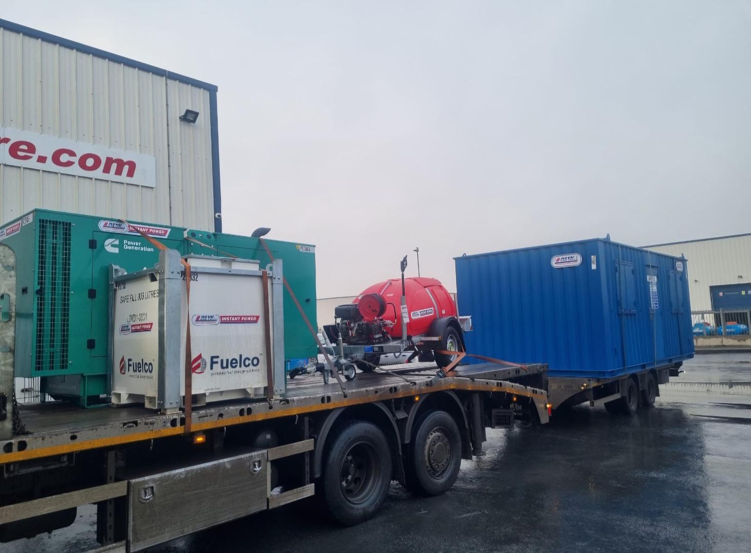 New 90 KVA Cummins , Fuel tank & New mobile washer sold . plus a 20 ft office.