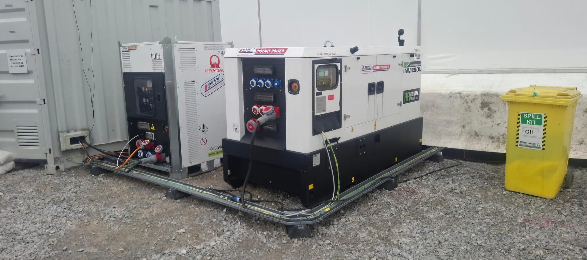 Pramac MX30/60 Battery Bank powering a site in Co Clare # backed with with a  Rental Spec Generator