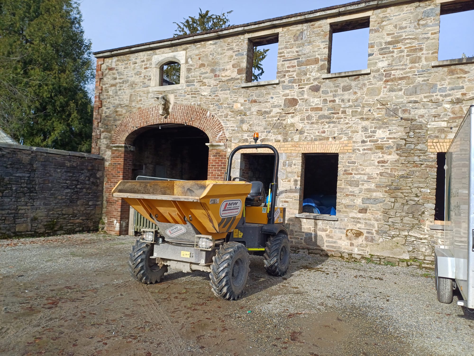 Mecalac 3T Swivel Dumper on site on a renovation project from our Kilkenny City depot
