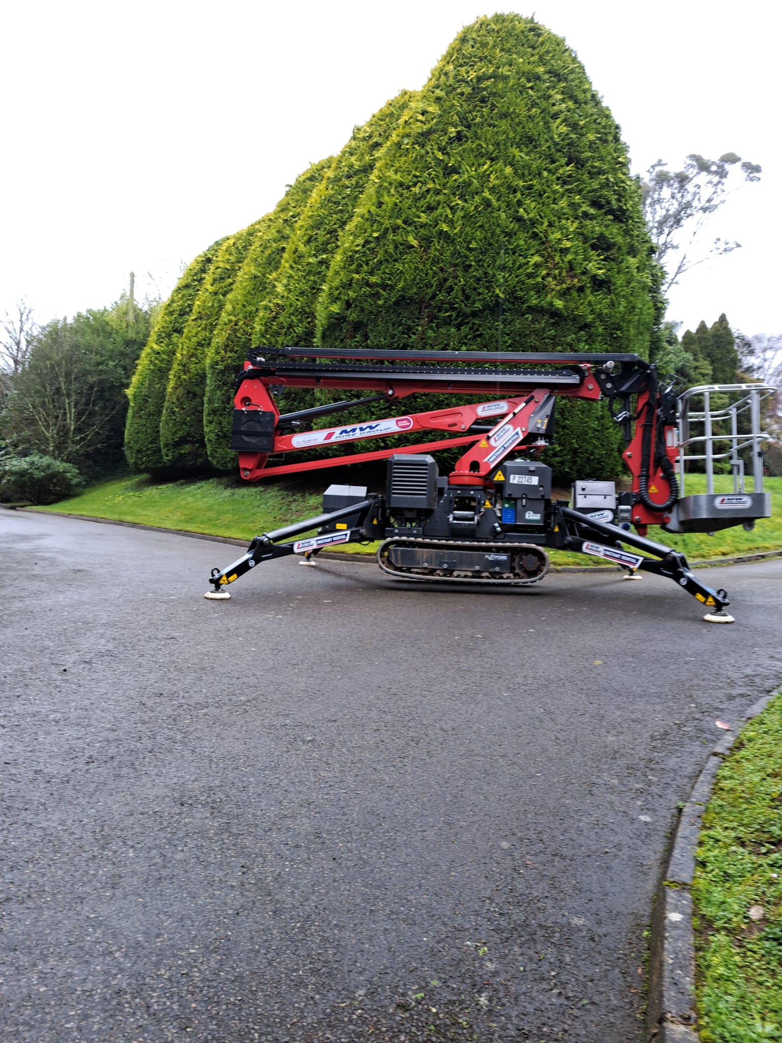 Spider lift out for work from our Wexford depot