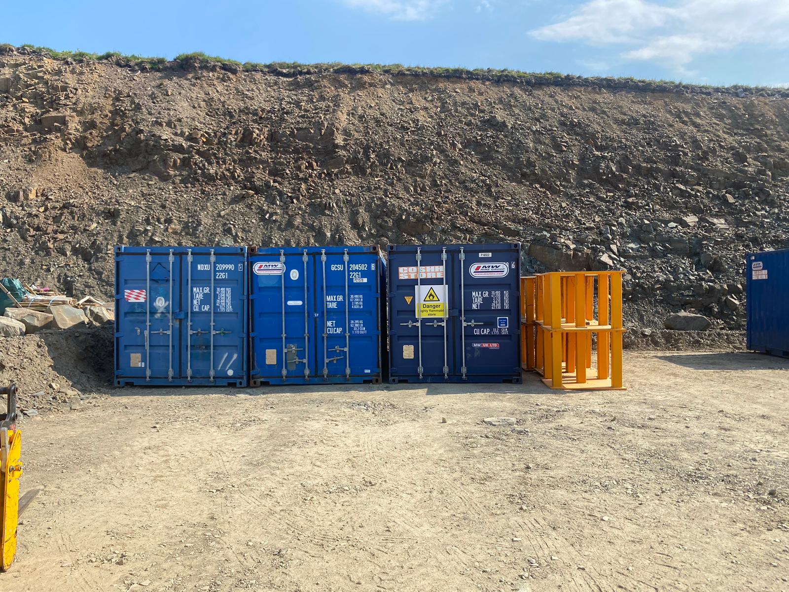 Small Compound set up on a wind farm project in Scotland