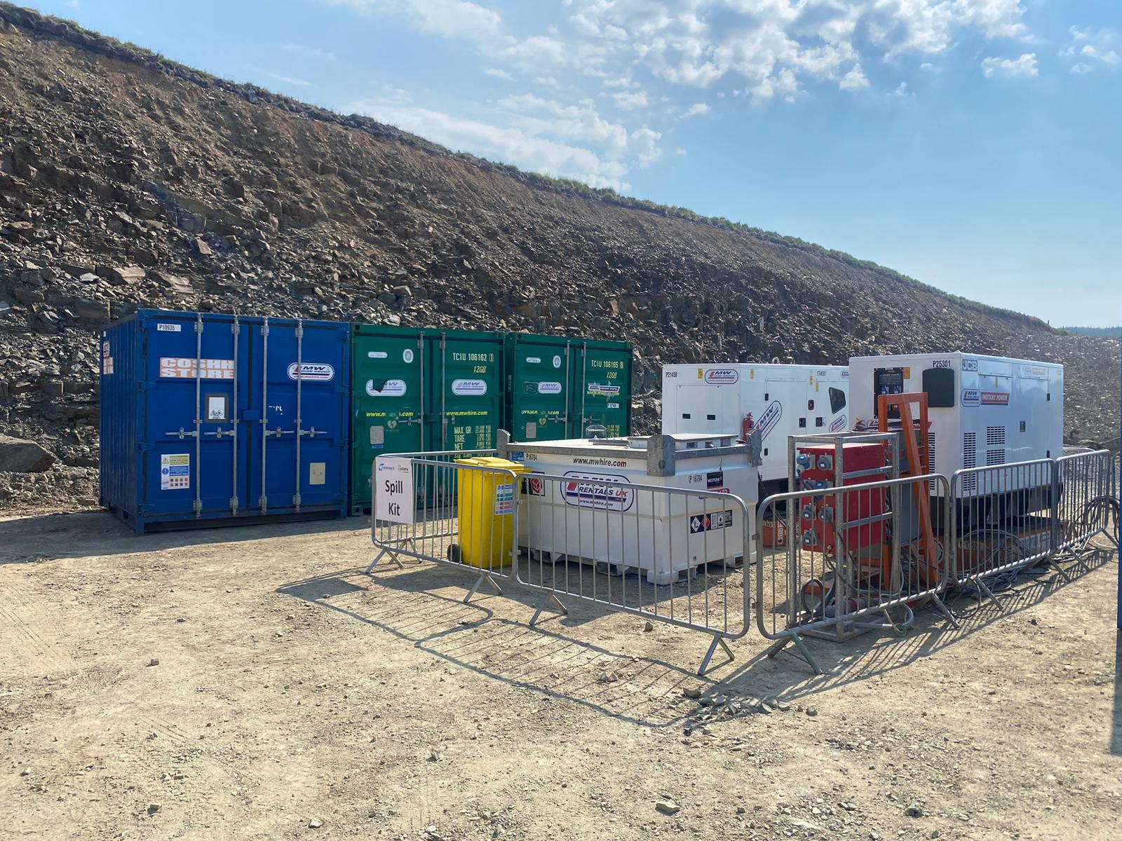 Small Compound set up on a wind farm project in Scotland