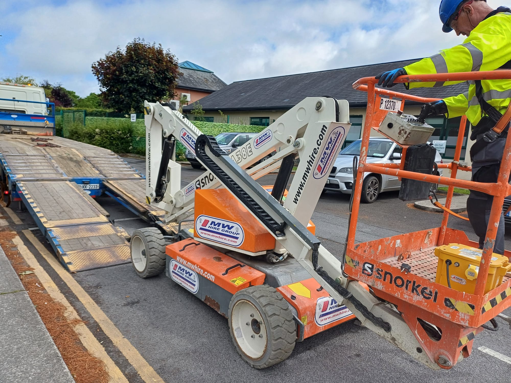 AB 38 Electric Boom Hoist delivered and put to use for rental job ex Kilkenny