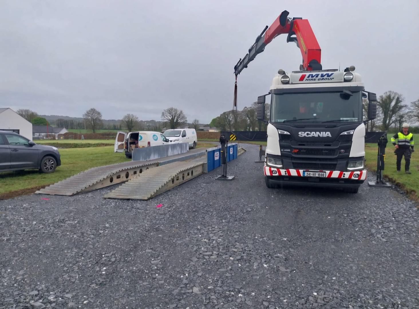 Adjustable Wheel Bath just set up on site. #  Long-term  project
