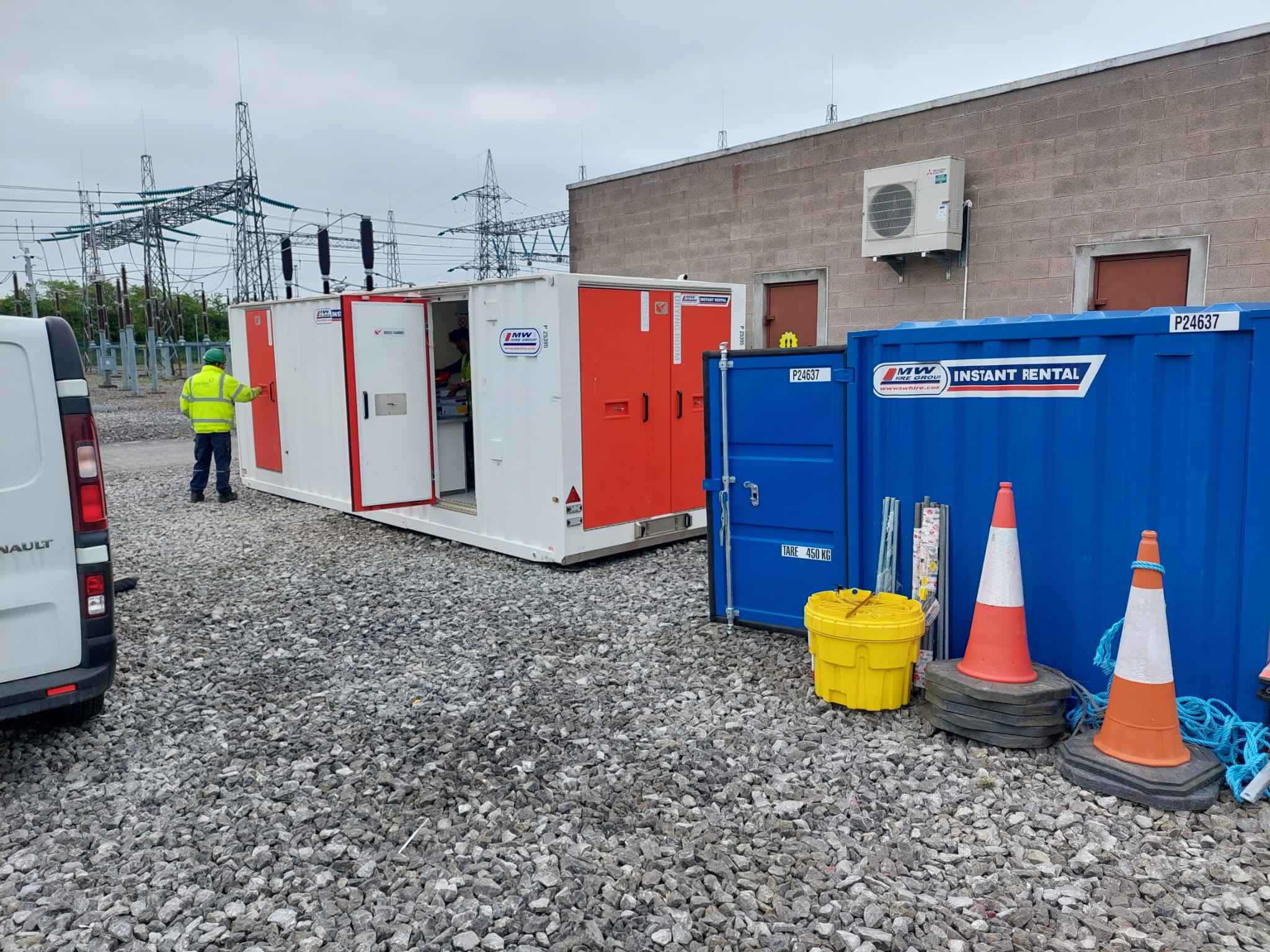 Large Welfare unit and storage unit set up on site