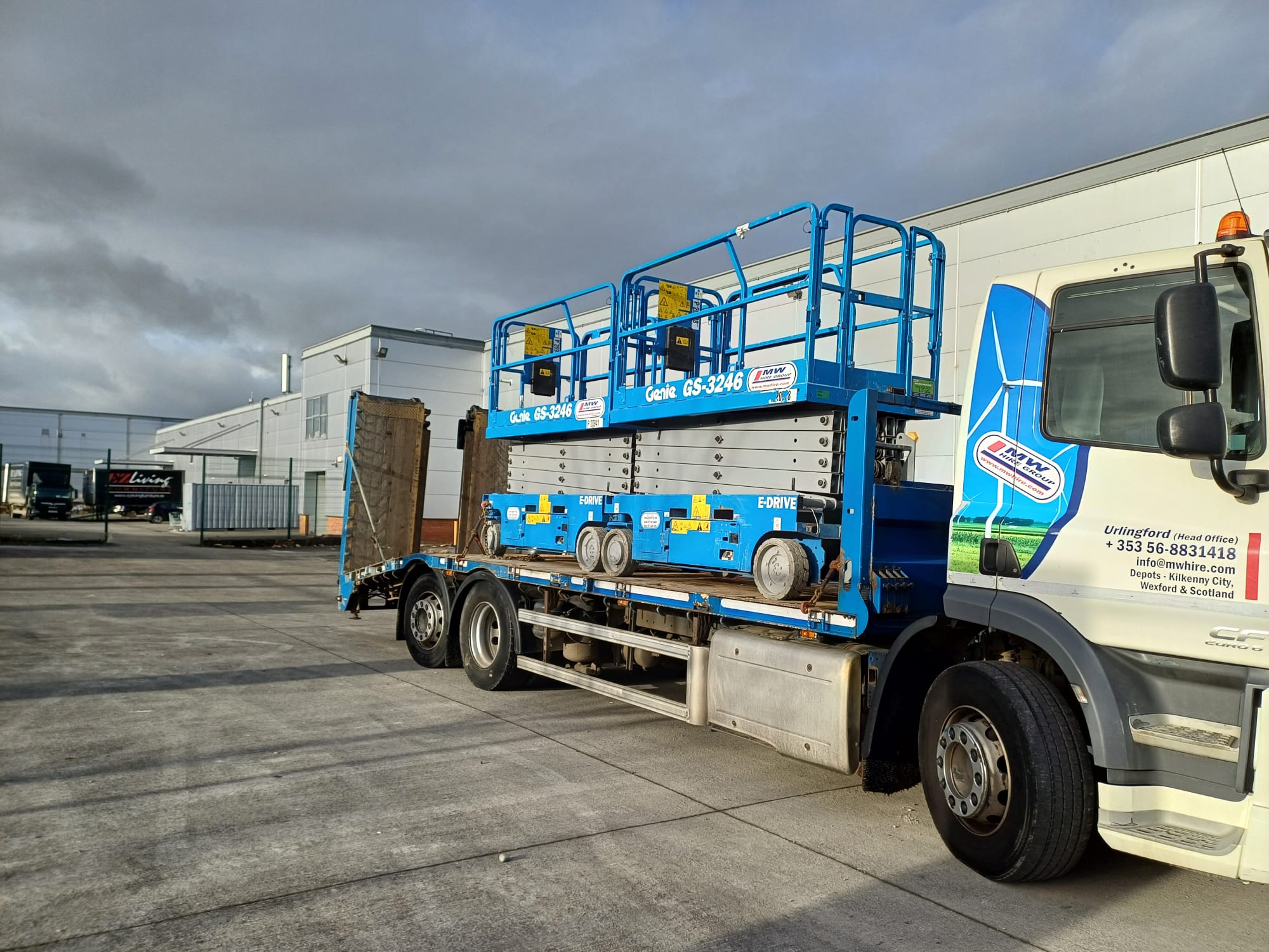 Two Genie scissors lifts out from our Kilkenny depot 