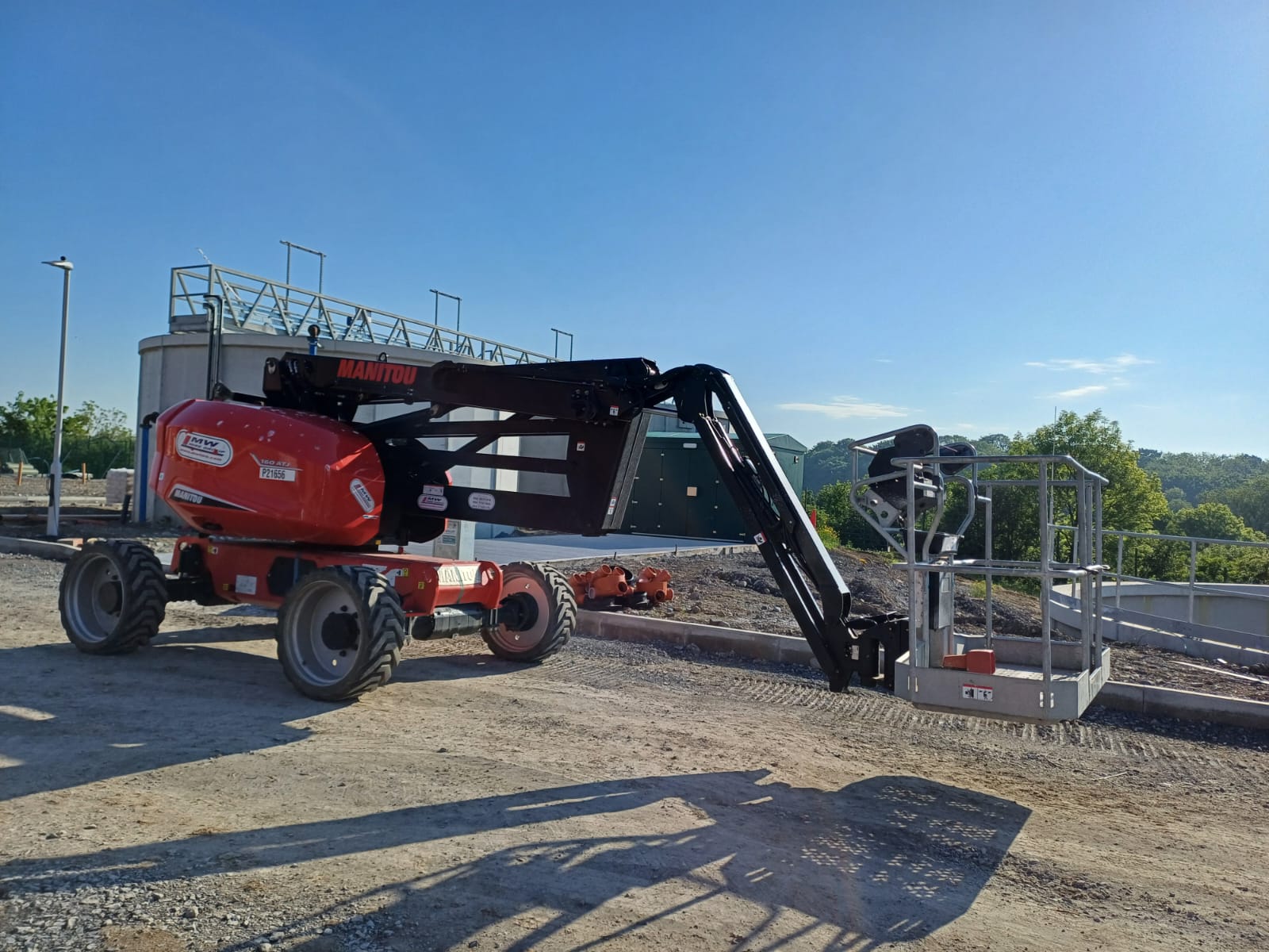 Manitou 160 ATJ 16m Boom Lift delivered to rental job ex Urlingford.