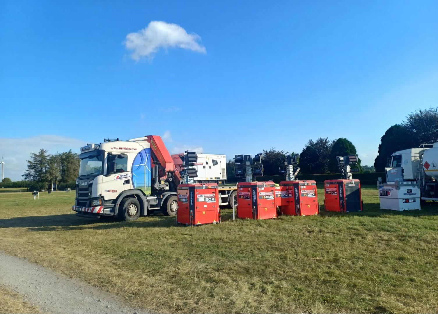 Full load of Tower Lights, JCB Generator and Fuel Tank delivered for upcoming event!