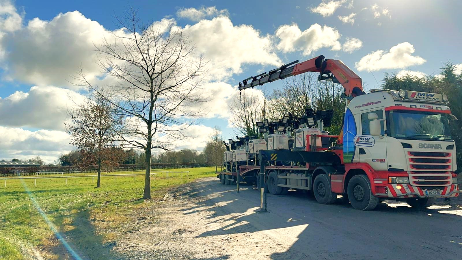 Load of lighting towers delivered to a customer in Tipperary