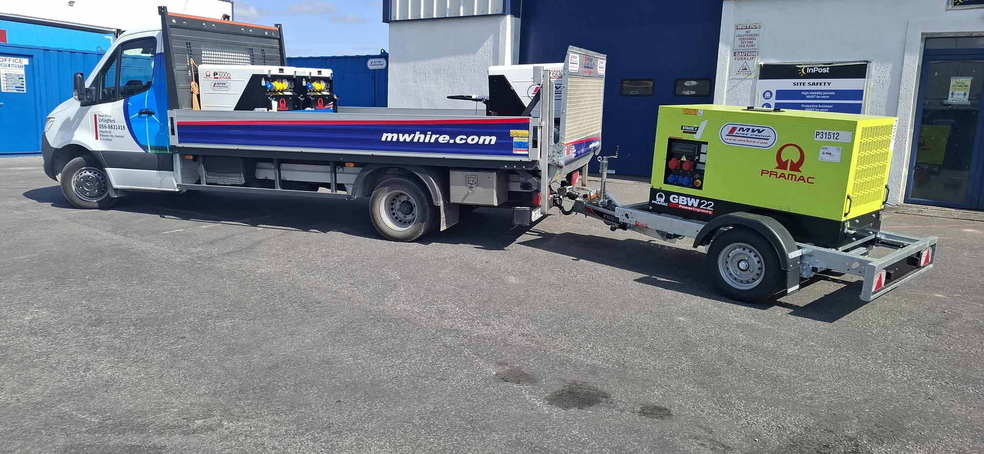PRAMAC DELIVERY! 3x Pramac P6000'S and a Pramac GBW22 on a Nugent Chassis heading to customers across the Leinster Region!