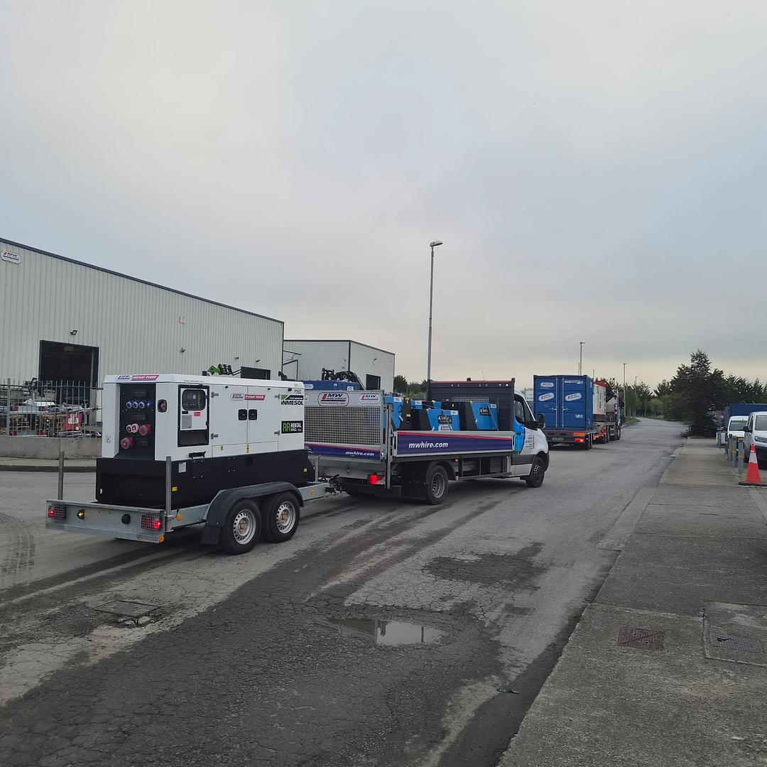 65 KVA Rental Spec Generator on a rental job - & some 10 KVA Gensets on Board Sold!