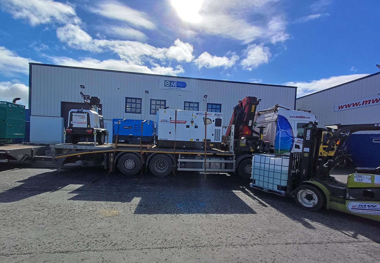 Full load of generators and tower lights heading for rental job!