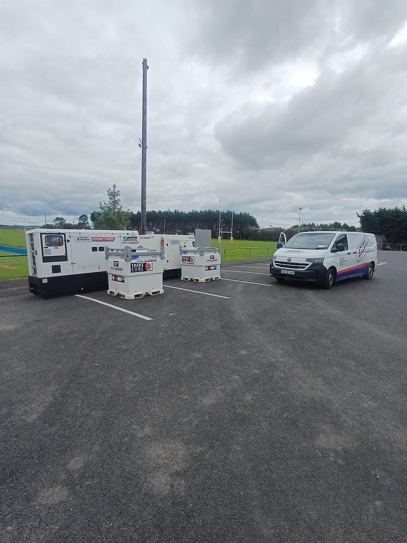 Generators and Fuel Tanks out to power up a project
