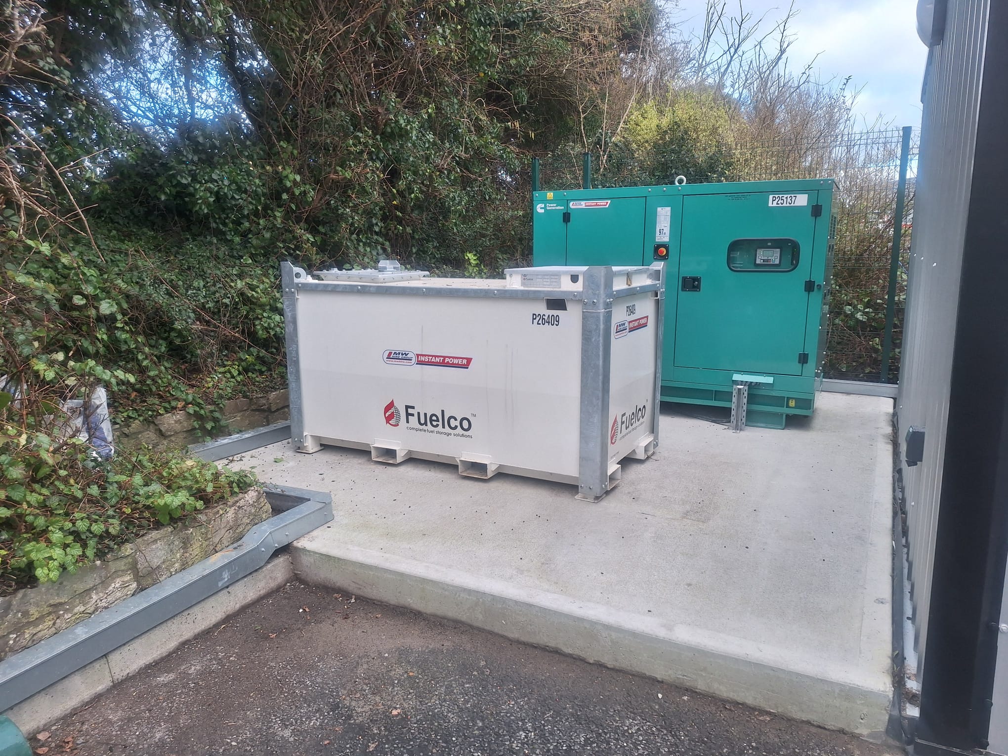 New 55KVA Cummins & New Fuelco 2000L Fuel Tank installed in project in Galway