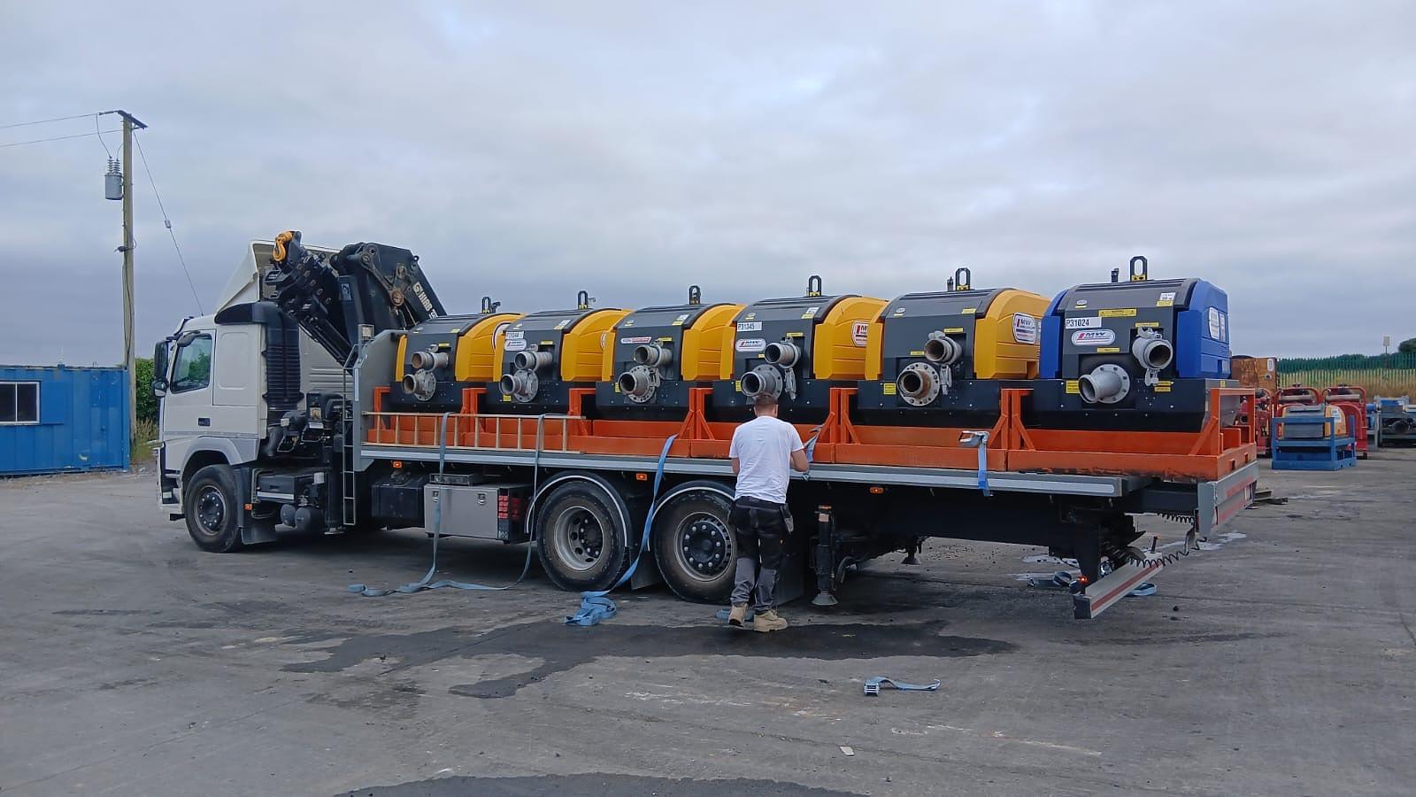 Load of pumps heading to a project in Dublin