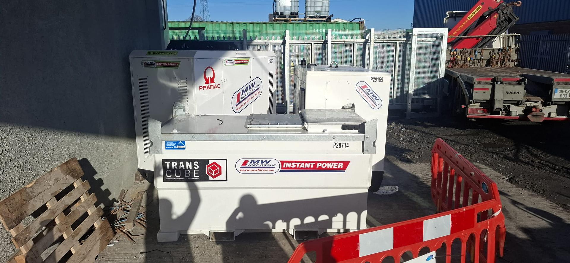 Pramac 60/ 100 Battery bank set up on site on a project in Dublin⚡