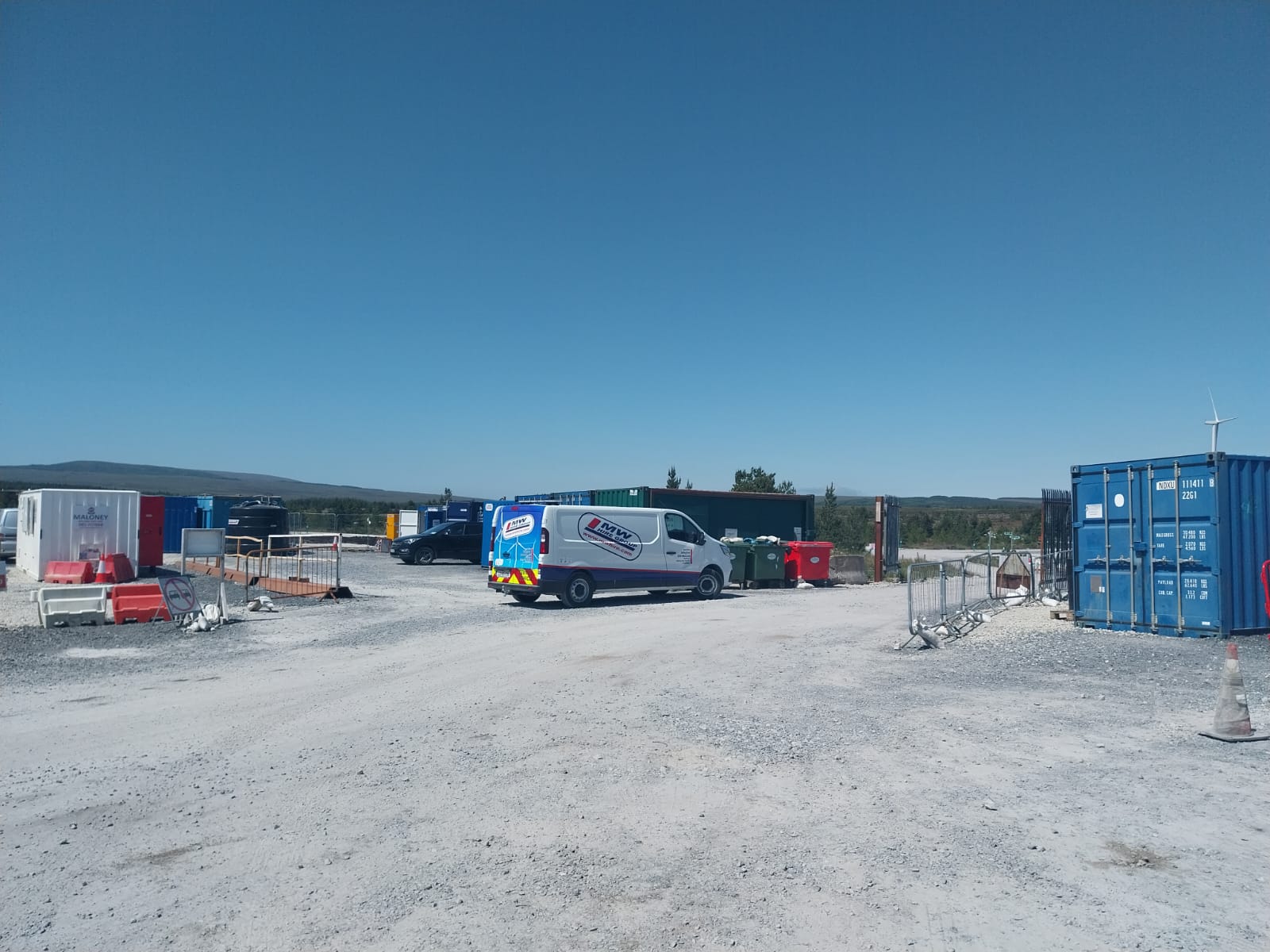 Compound set up on a windfarm in Mayo 