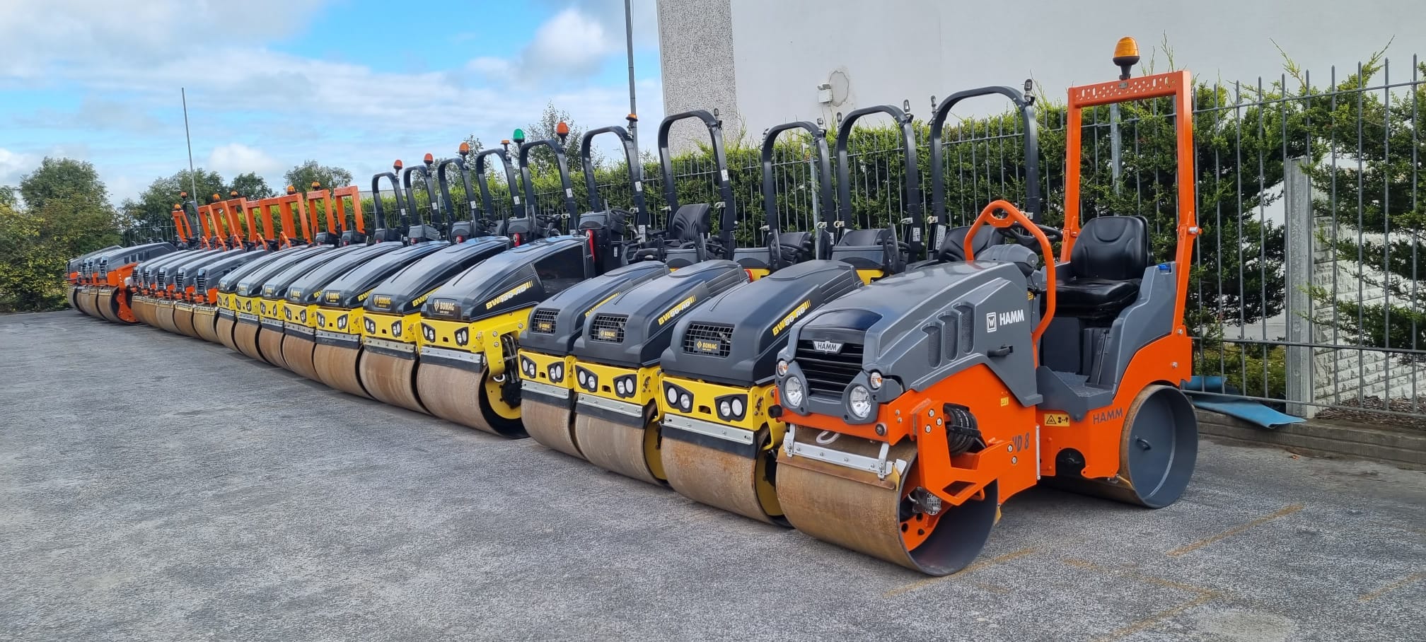 Ex Rental Rollers lined up at the loading ramp all heading to an overseas customer