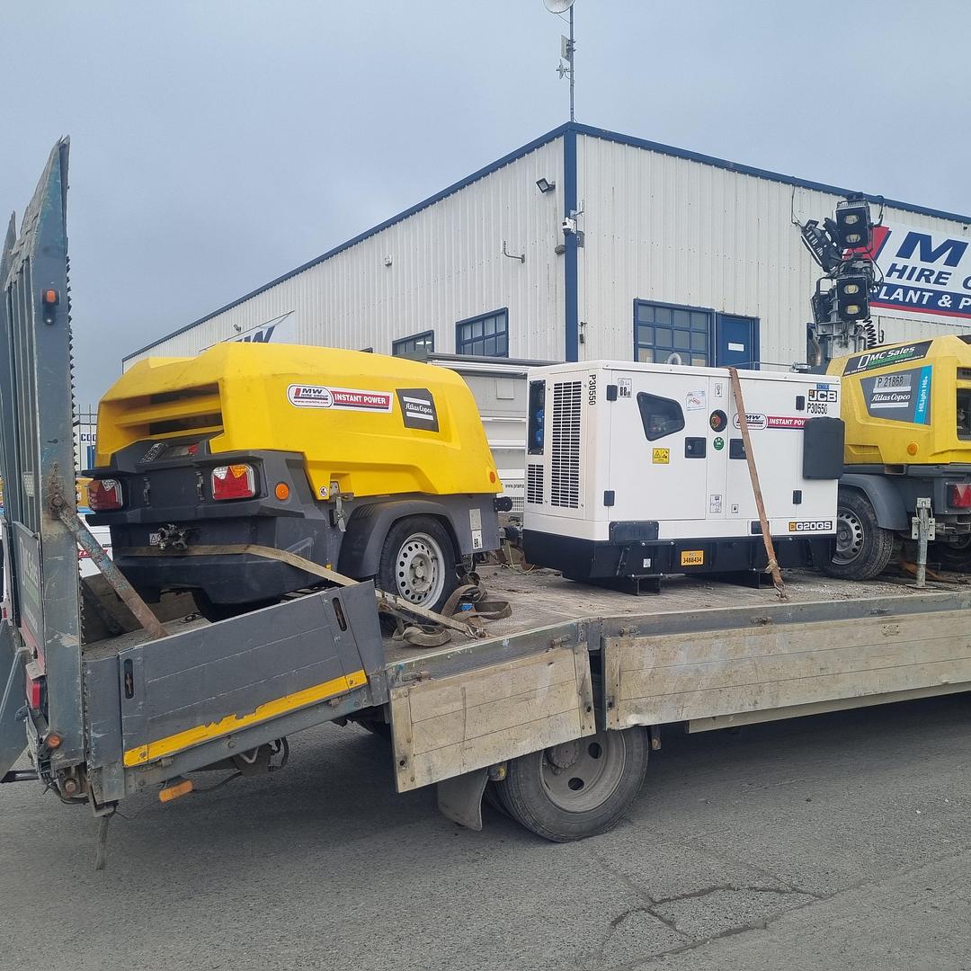  Ex-rental Atlas Copco 68 Compressor & new JCB 20 KVA Single phase Generator SOLD   Customer collecting 